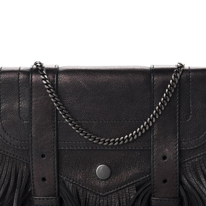 Proenza Schouler Lambskin Fringe PS1 Chain Wallet Black 10 of 10