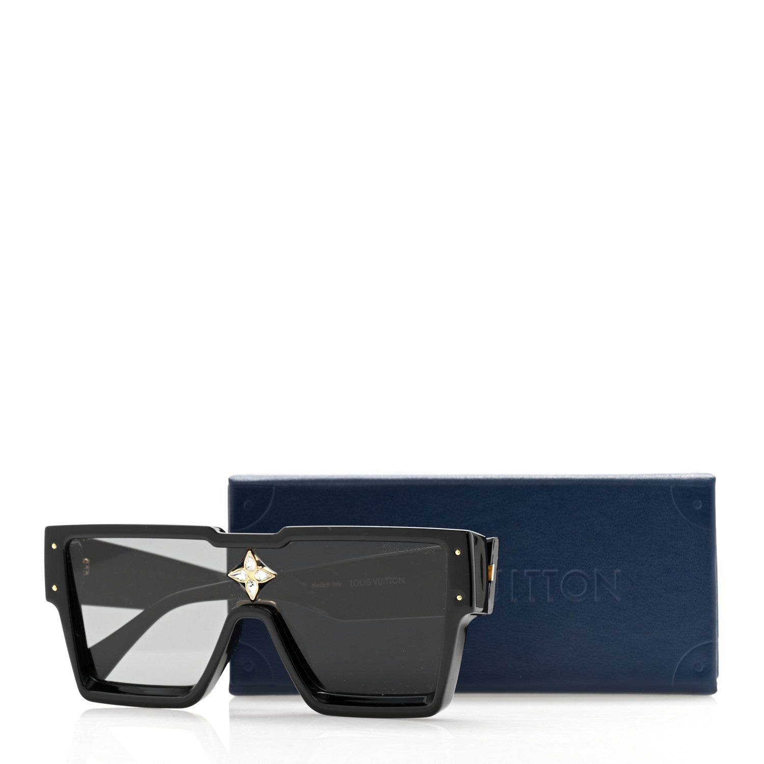 Louis Vuitton Acetate Swarovski Crystal Cyclone Sunglasses Z1578E Black 9 of 9