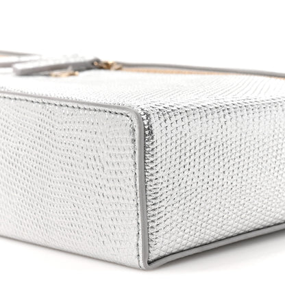 Chanel Lizard Embossed Calfskin Top Handle Slim Vanity With Chain Silvery 9 of 11