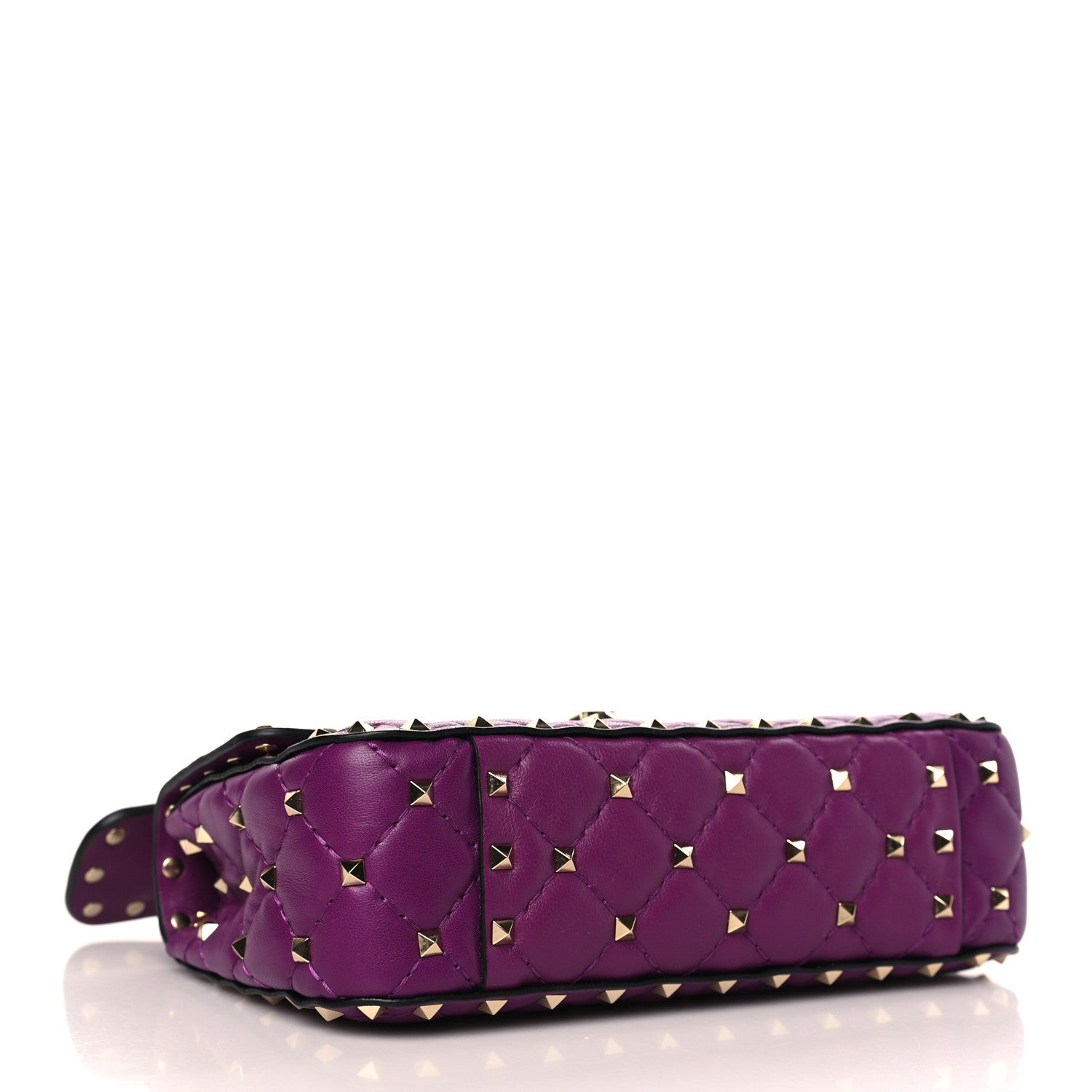 Valentino Garavani Nappa Small Rockstud Spike Shoulder Bag Prune 4 of 8