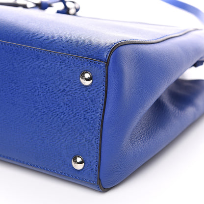 Fendi Vitello Elite Petite 2Jours Tote Blue Neon 8 of 8