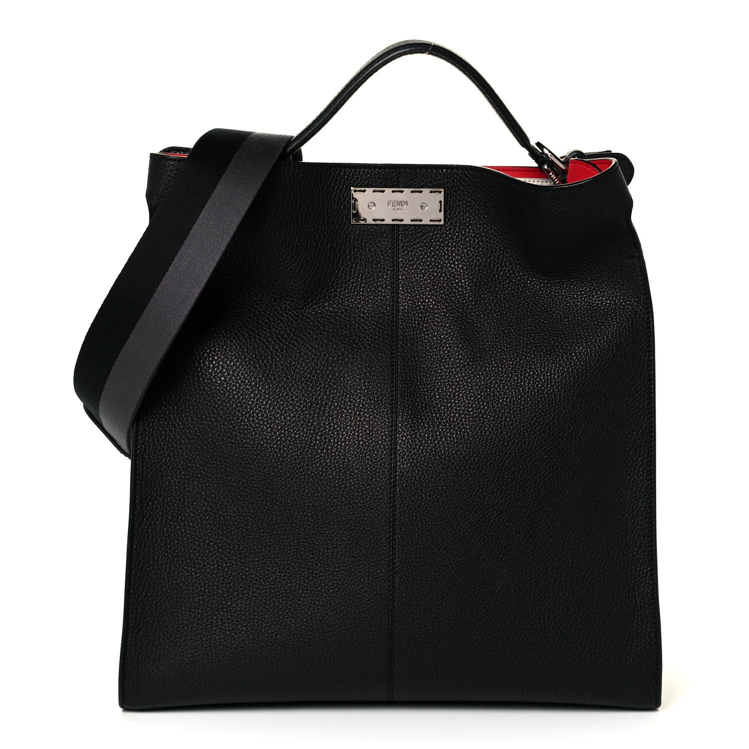 Fendi Cuoio Romano Fabric Marlon Vitello Century Peekaboo X-Lite Fit Black Rosso White Ice 1 of 8