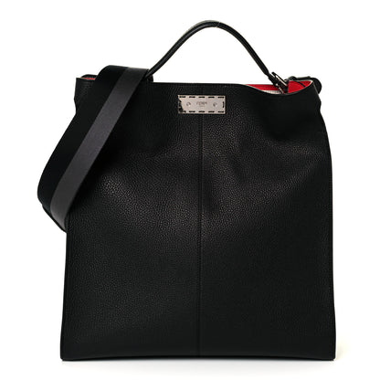 Fendi Cuoio Romano Fabric Marlon Vitello Century Peekaboo X-Lite Fit Black Rosso White Ice 1 of 8