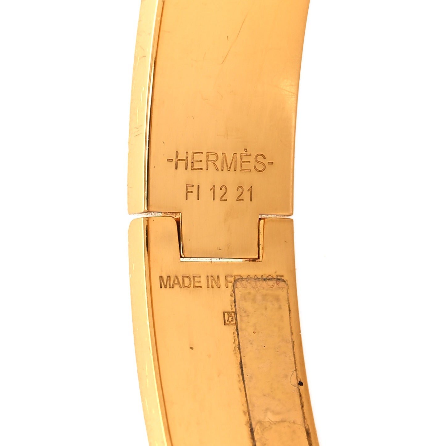 Enamel Narrow Clic Clac H Bracelet GM Marron Glace