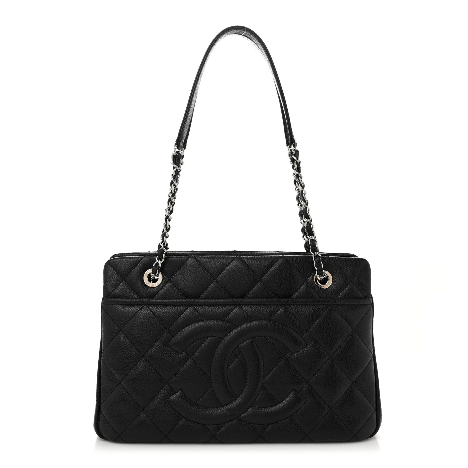 Chanel Caviar Quilted CC Timeless Soft Tote Black 1 of 10