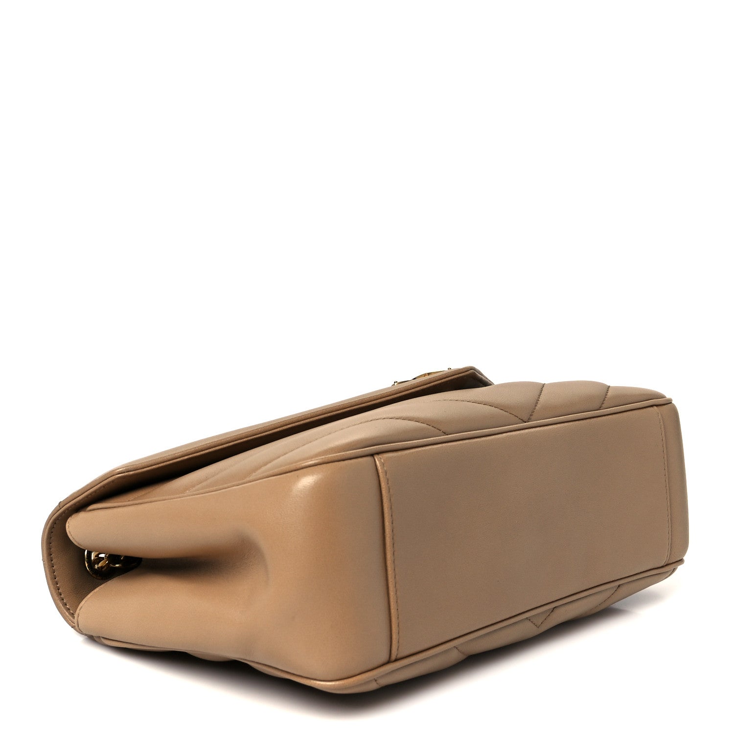 Saint Laurent Lambskin Chevron Quilted Medium LouLou Natural Tan 5 of 15