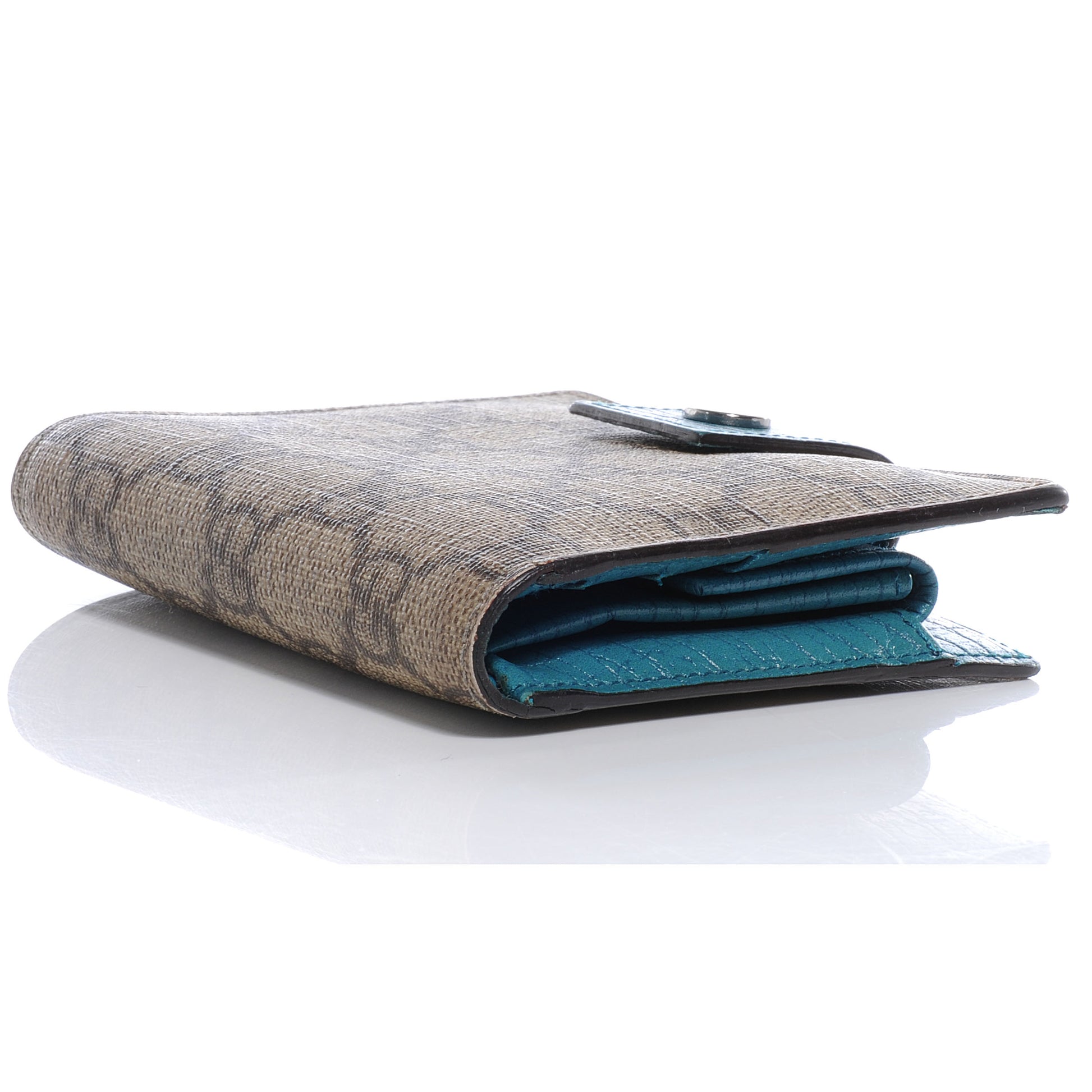 Gucci GG Plus Monogram Ladies GG French Wallet Turquoise 4 of 7