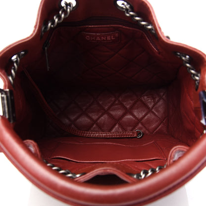Chanel Calfskin Stitched Medium Urban Luxury Drawstring Backpack Dark Red 4 of 9