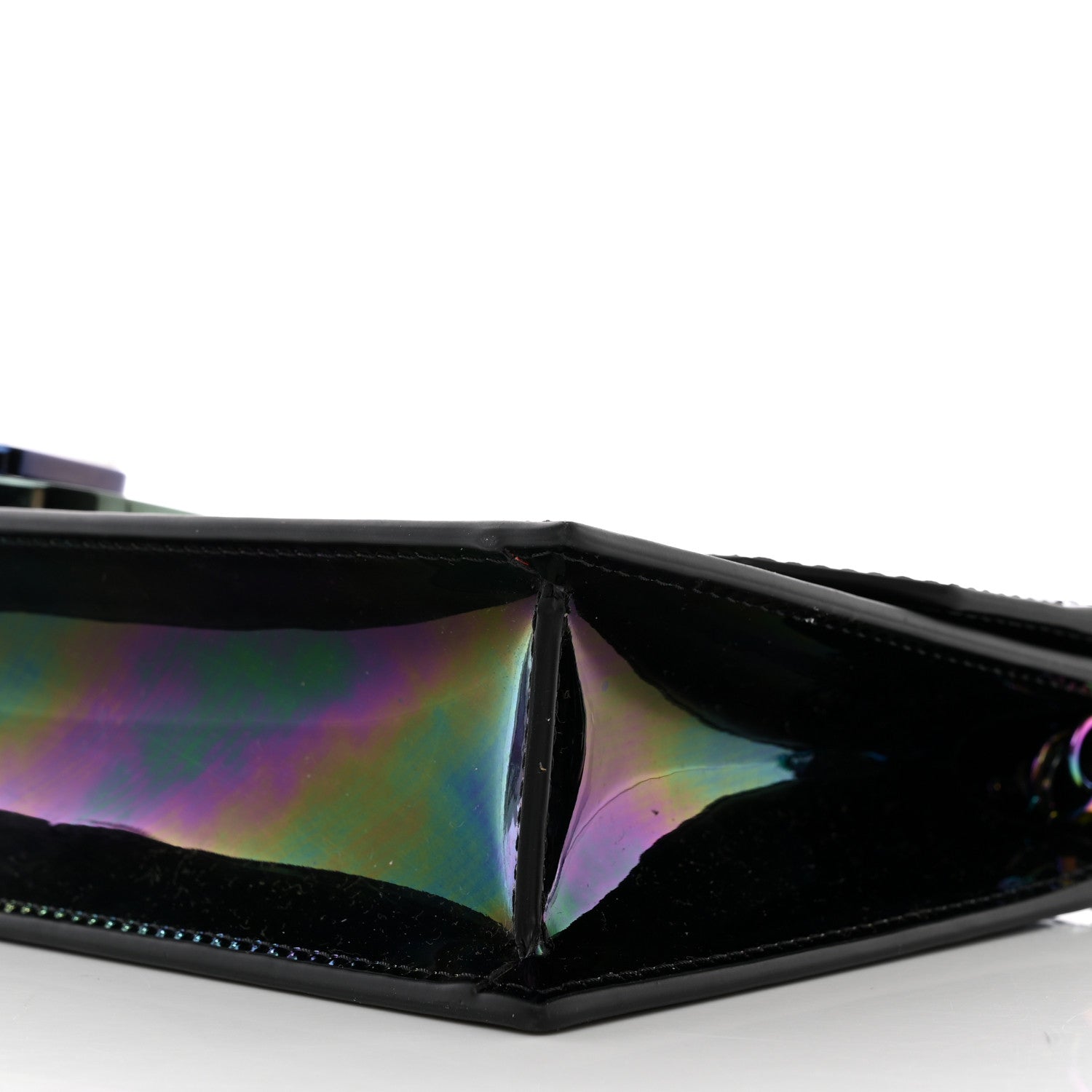 Christian Louboutin Iridescent Patent Calfskin Mini Elisa Baguette Dark Rainbow 9 of 16