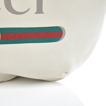 Gucci Grained Calfskin Logo Half Moon Hobo White 12 of 12