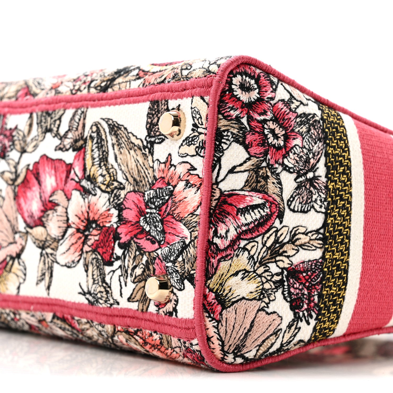 Christian Dior Canvas Embroidered Butterfly Print Medium Lady D-Lite  Multicolor 10 of 12