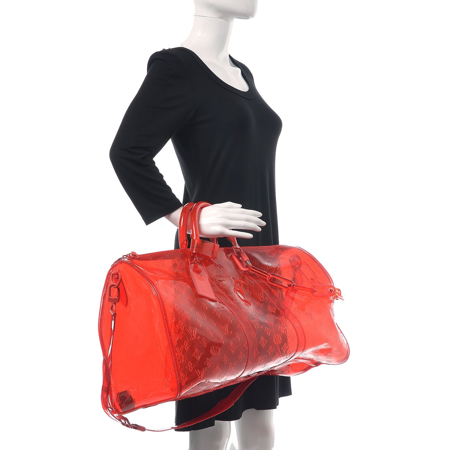 PVC Monogram Keepall Bandouliere 50 Grenadine Red