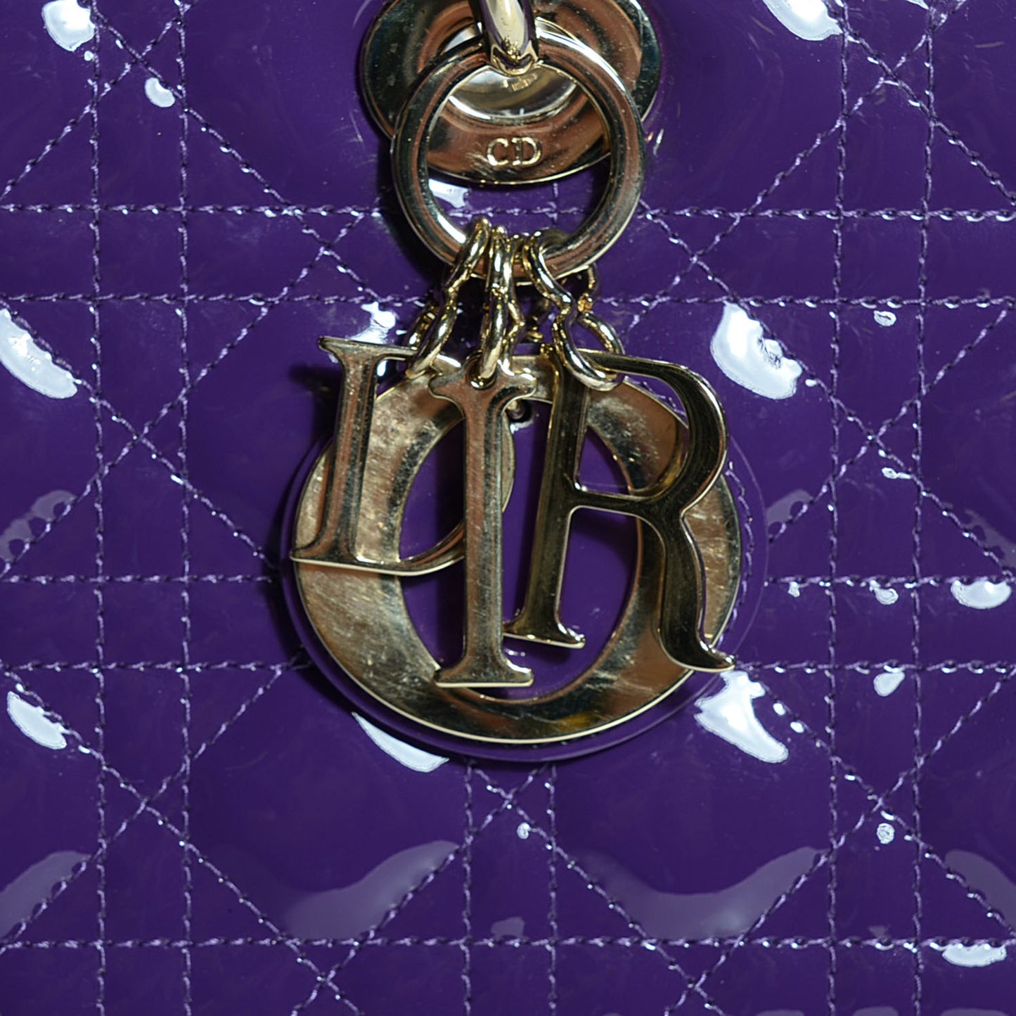 Patent Cannage Large Lady Dior Violet Purple