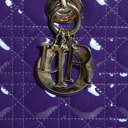 Christian Dior Patent Cannage Large Lady Dior Violet Purple 6 of 9
