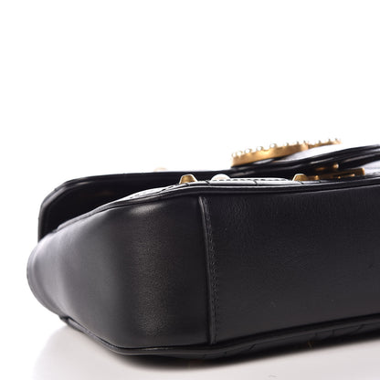 Gucci Calfskin Matelasse Studded Mini Pearly GG Marmont Shoulder Bag Black 5 of 8