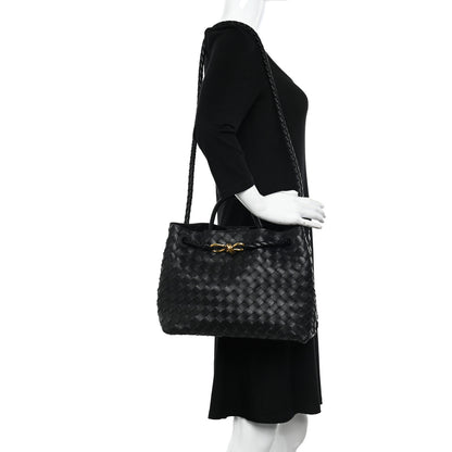 Bottega Veneta Nappa Intrecciato Medium Andiamo Shoulder Bag Black 2 of 10