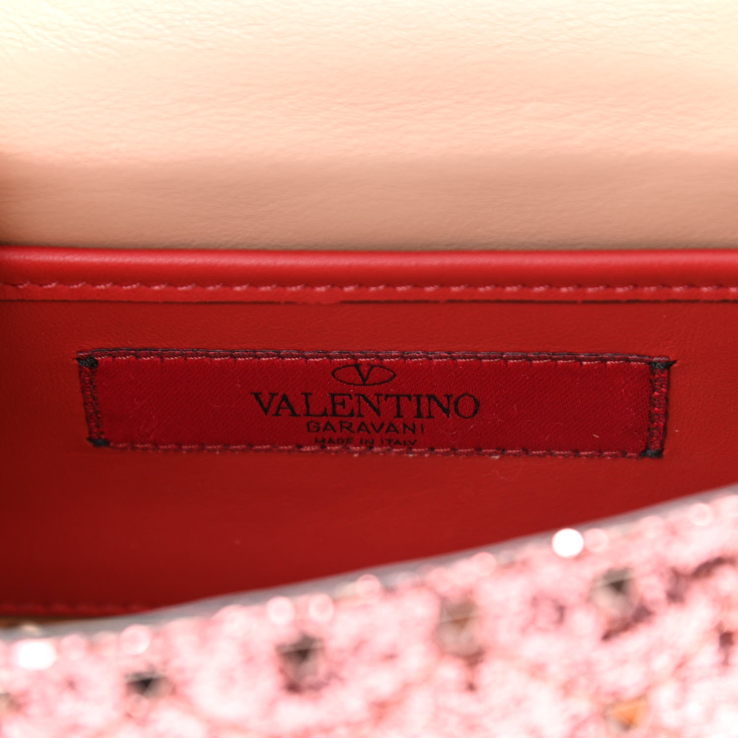 Valentino Garavani Glitter Mini Rockstud Spike Shoulder Bag Antique Pink 6 of 9