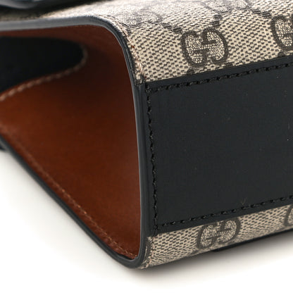 Gucci GG Supreme Monogram Calfskin Small Padlock Shoulder Bag Beige Black Cuir 10 of 14