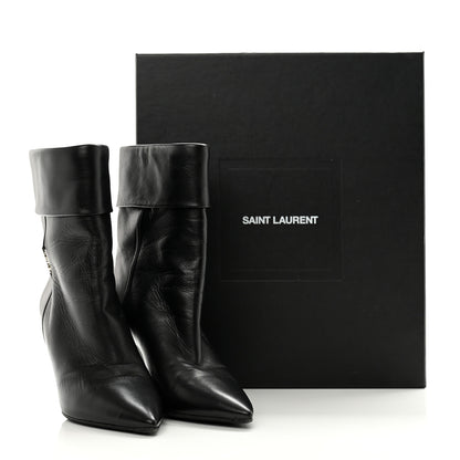 Saint Laurent Lambskin Liz 85 Wedge Booties 39 Black 11 of 11