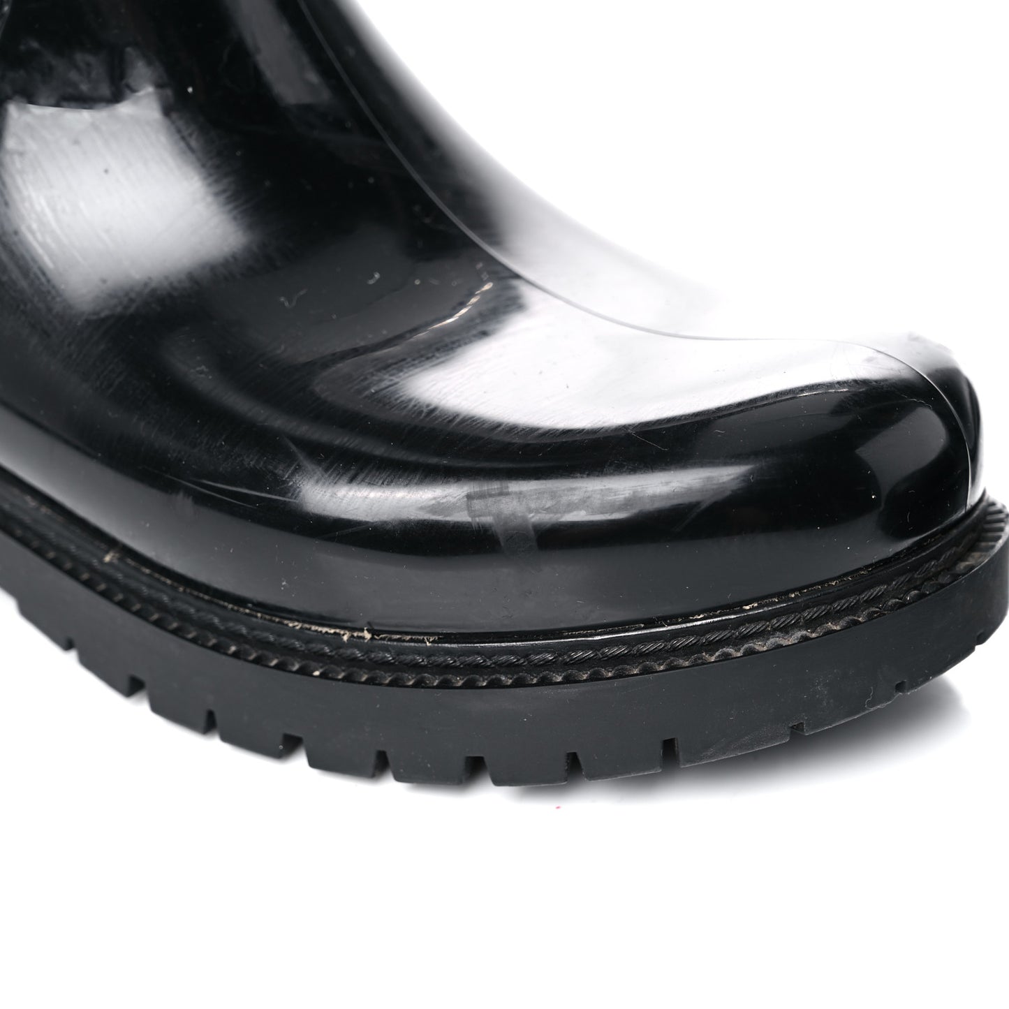 Rubber Embossed Monogram Splash Rain Boots 38 Black