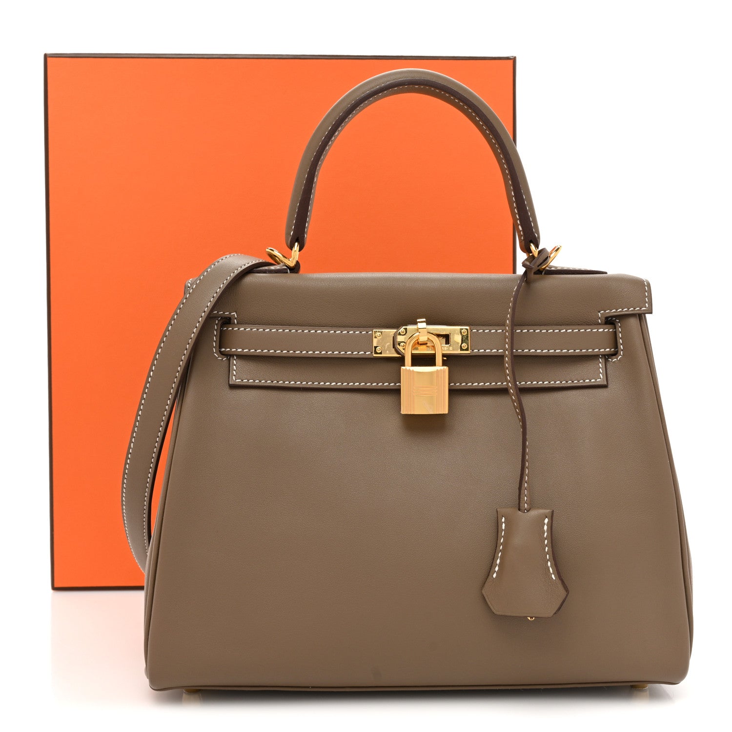Hermes Swift Kelly Retourne 25 Etoupe 10 of 10