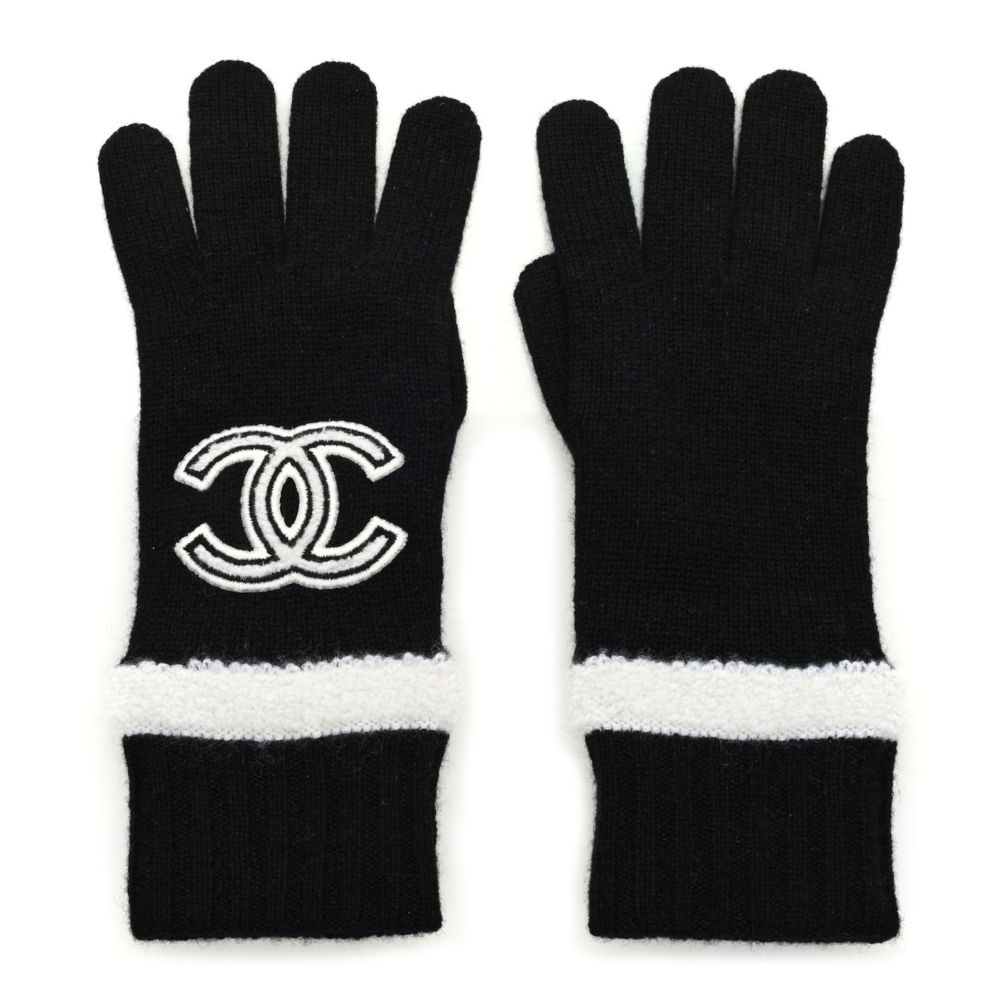 Cashmere CC Gloves Black White
