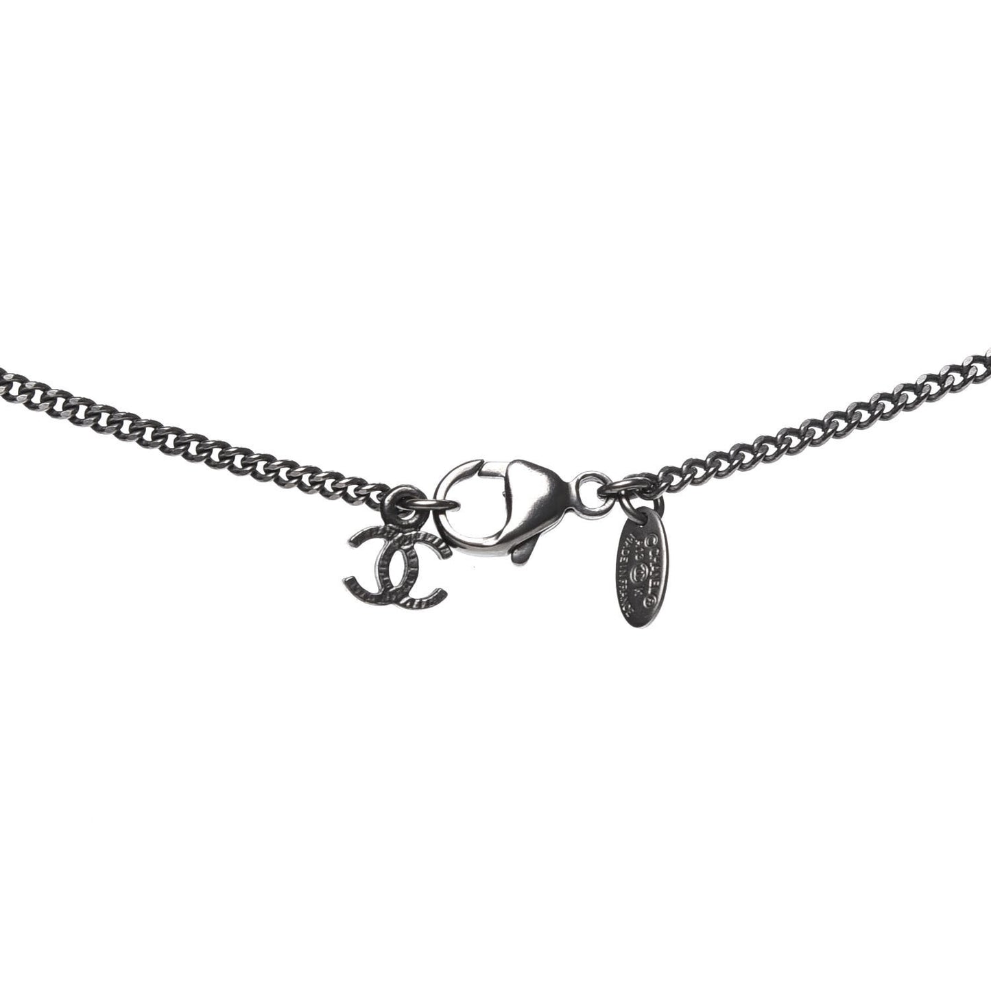 Ruthenium Globe CC Pendant Necklace Dark Silver
