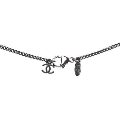 Chanel Ruthenium Globe CC Pendant Necklace Dark Silver 3 of 5