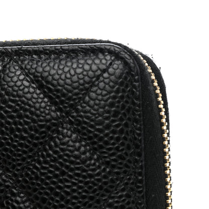 Chanel Caviar Quilted Large Zip Around Organizer Wallet Black 9 of 12