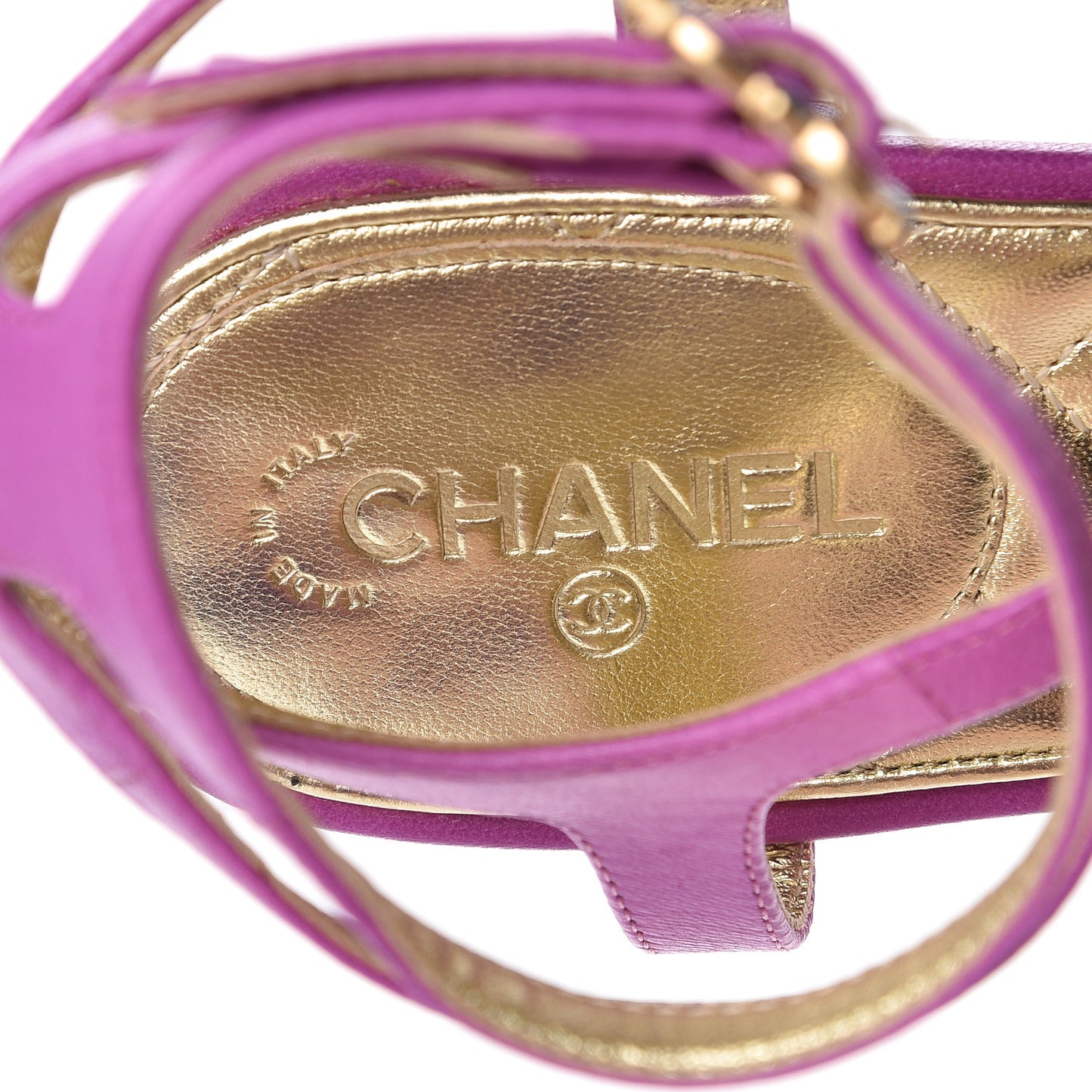 Lambskin Gripoix Flat Sandals 37 Purple