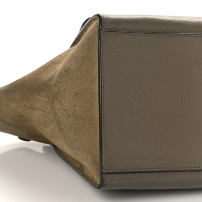 Celine Drummed Calfskin Suede Small Trapeze Souris 7 of 10