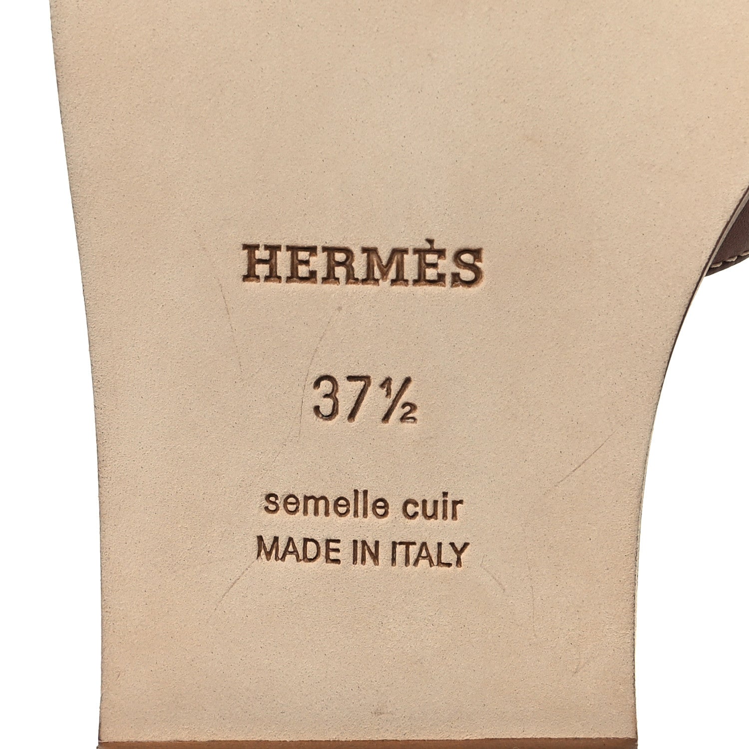 Hermes Box Calfskin Oran Sandals 37.5 Gold 7 of 8