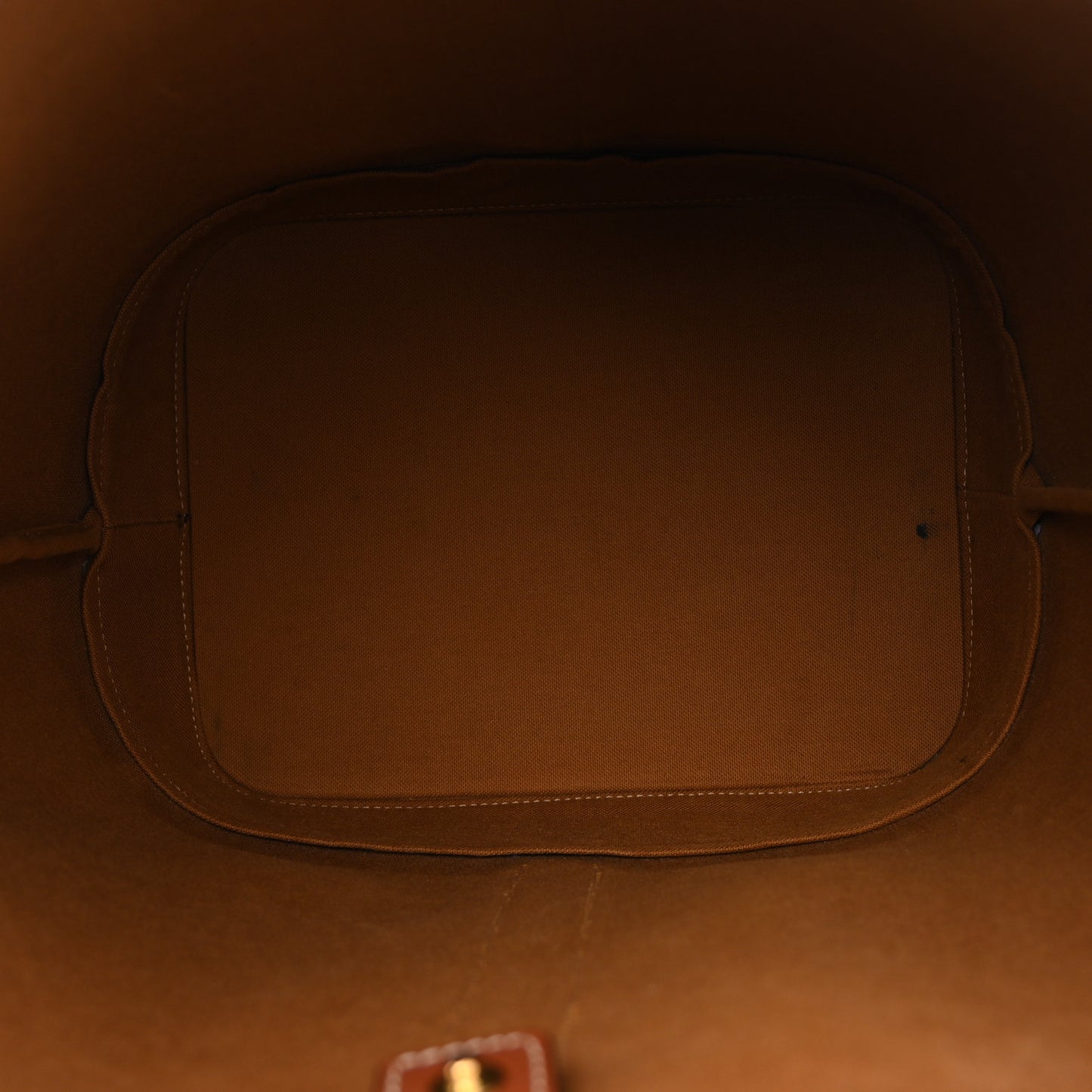 Triomphe Canvas Calfskin Medium Bucket Bag Tan