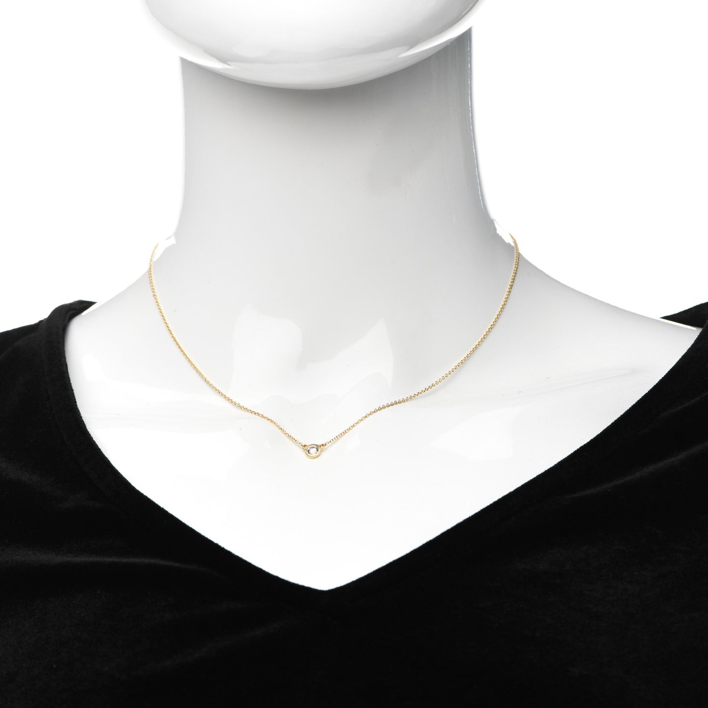 18K Yellow Gold Diamond .17ct Elsa Peretti Diamonds by the Yard Pendant Necklace