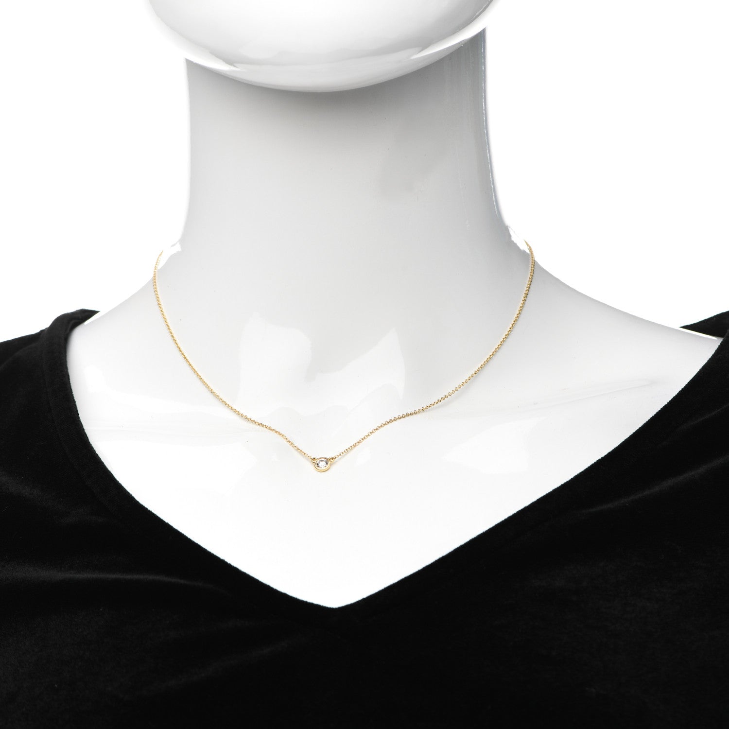 Tiffany 18K Yellow Gold Diamond .17ct Elsa Peretti Diamonds by the Yard Pendant Necklace 2 of 7