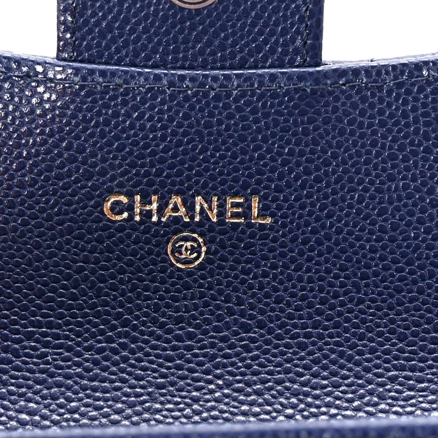 Chanel Caviar Quilted Flap Card Holder Wallet Navy Blue 6 of 9