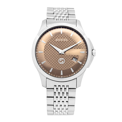 Gucci Stainless Steel 40mm G-Timeless Quartz Watch Brown 1 of 4