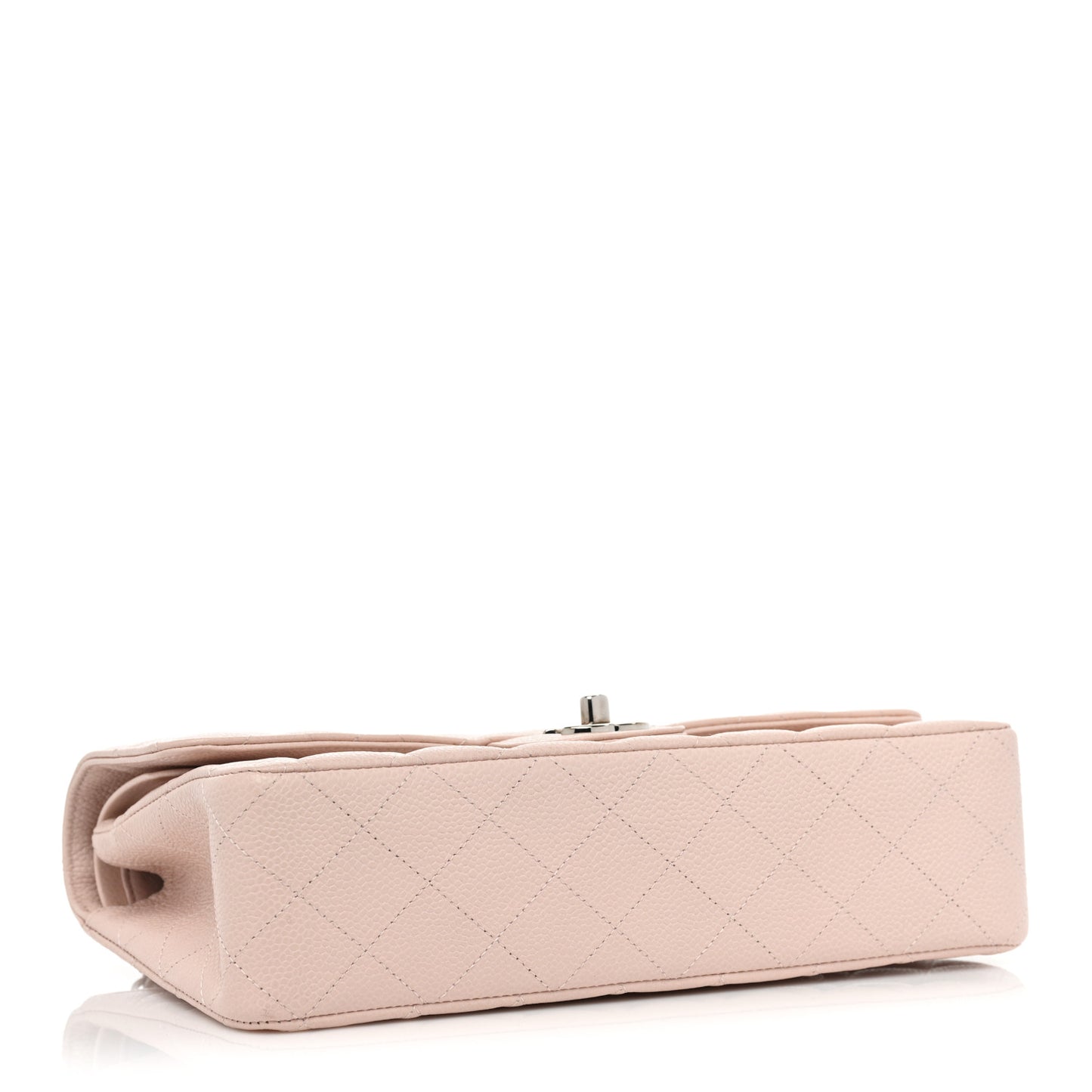 Caviar Quilted Medium Double Flap Light Pink