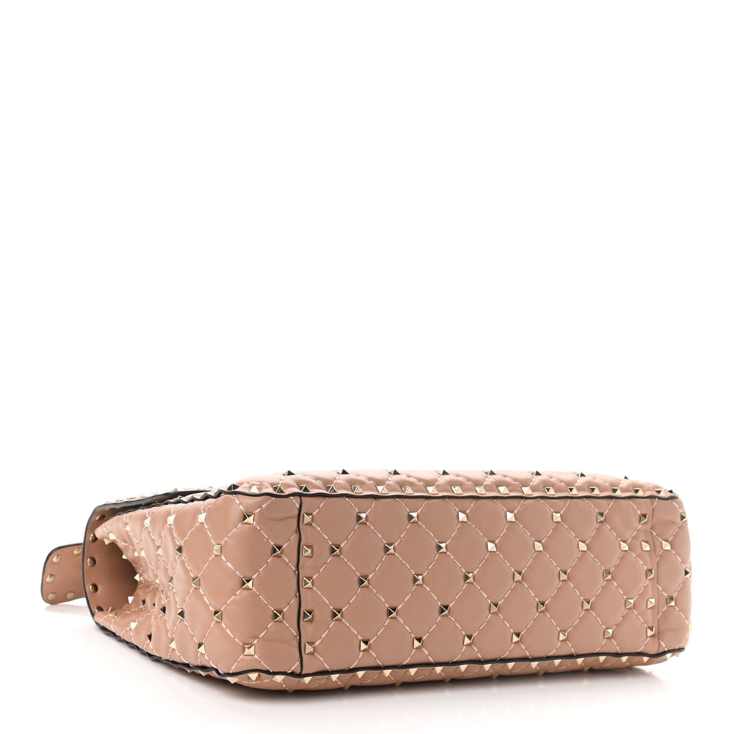 Valentino Garavani Nappa Large Rockstud Spike Shoulder Bag Soft Noisette 4 of 9