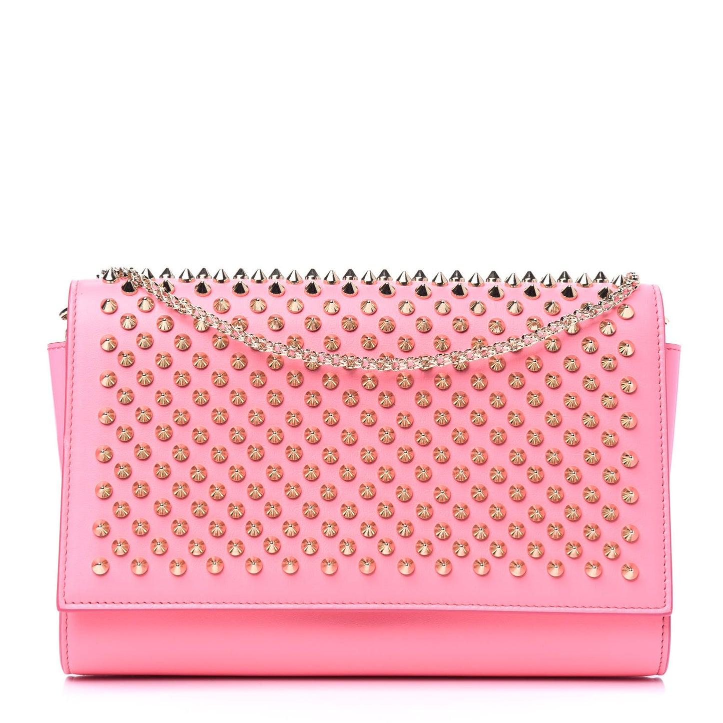 Calfskin Spikes Paloma Clutch Gold Dolly