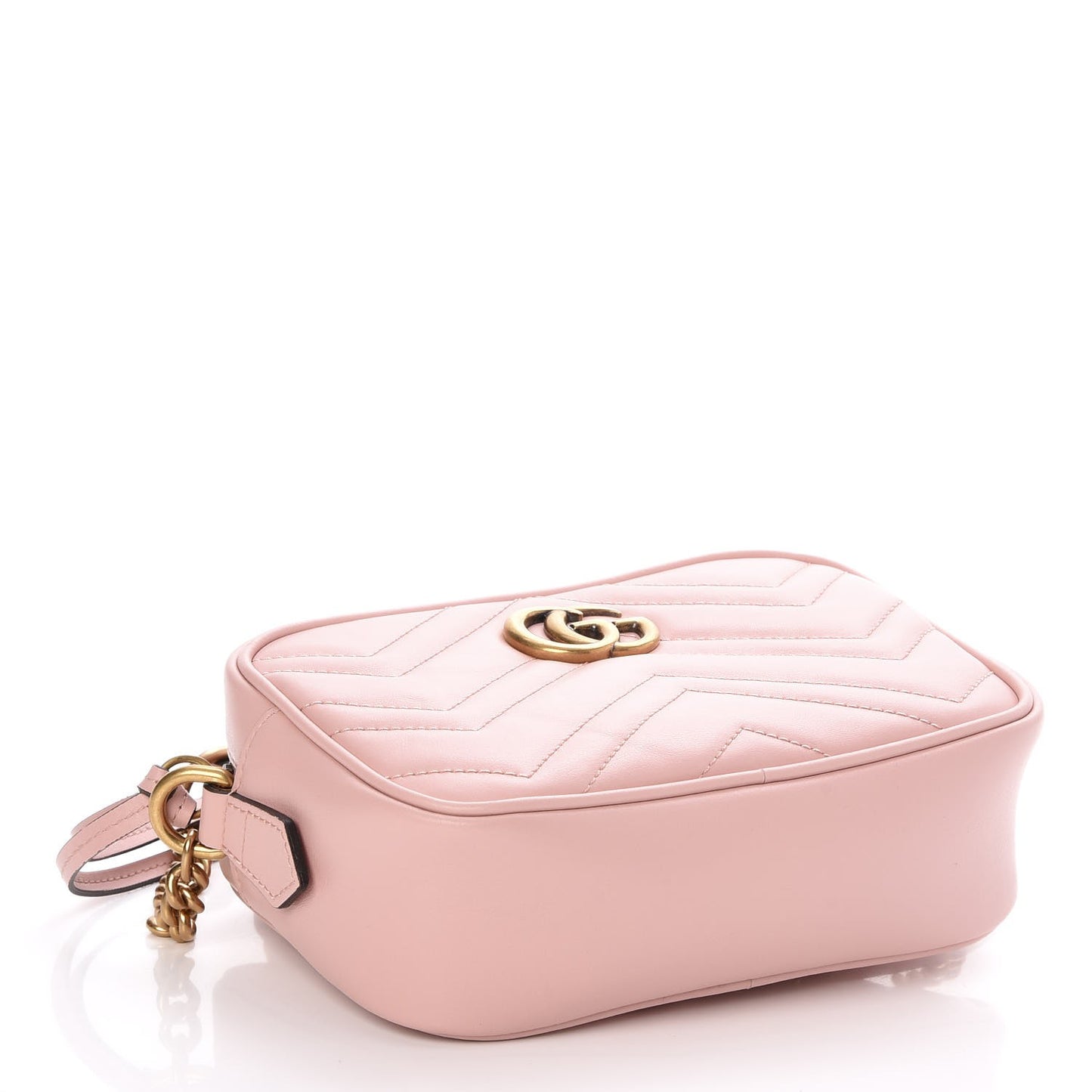 Calfskin Matelasse Mini GG Marmont Chain Shoulder Bag Perfect Pink