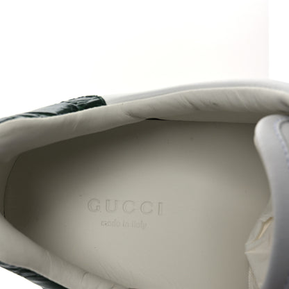 Gucci Calfskin Crocodile Web Womens Ace Sneakers 39.5 White Green 9 of 12