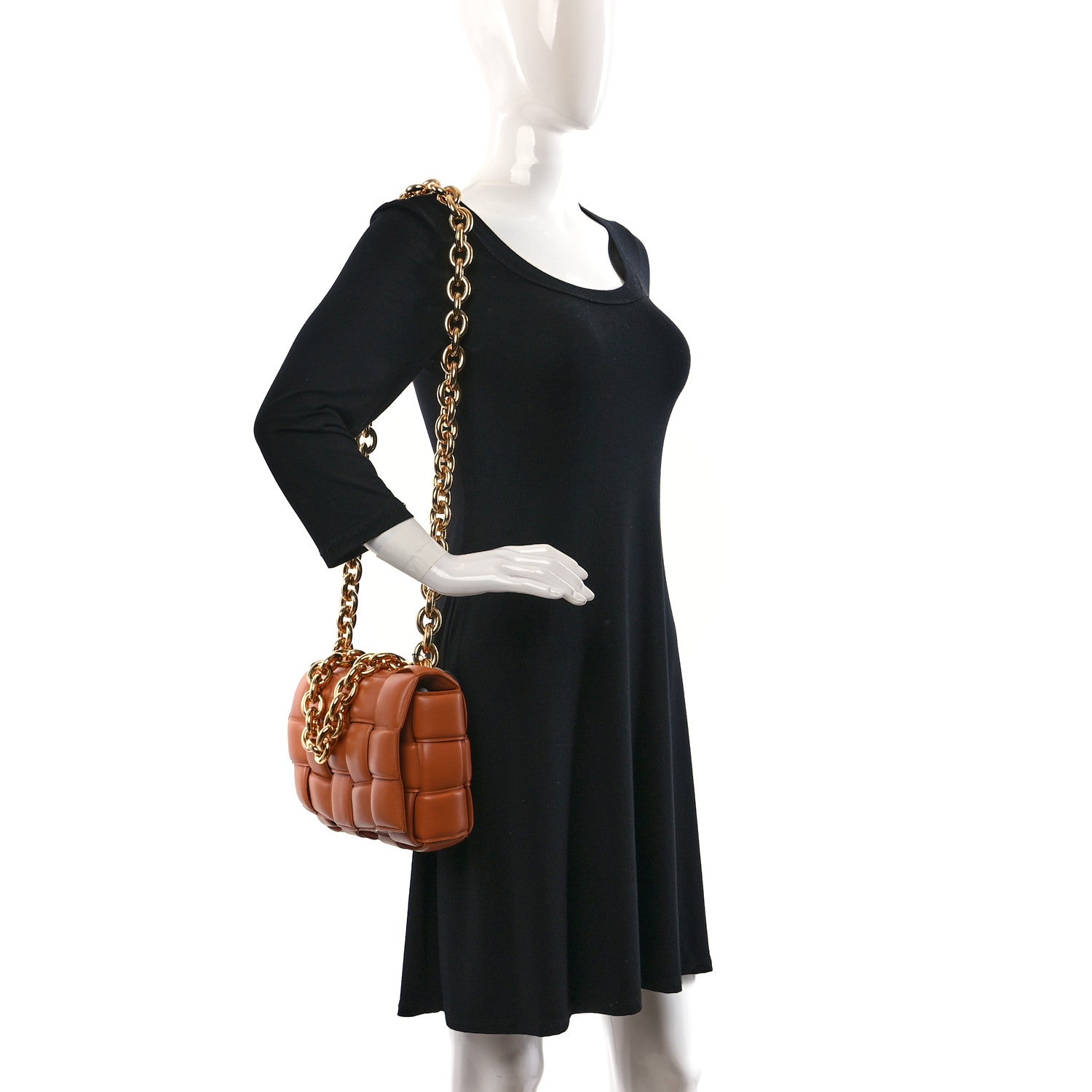 Bottega Veneta Lambskin Maxi Intreccio Padded Chain Cassette Crossbody Bag Clay 2 of 8