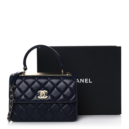 Chanel Lambskin Quilted Small Trendy CC Flap Dual Handle Bag Navy 15 of 15
