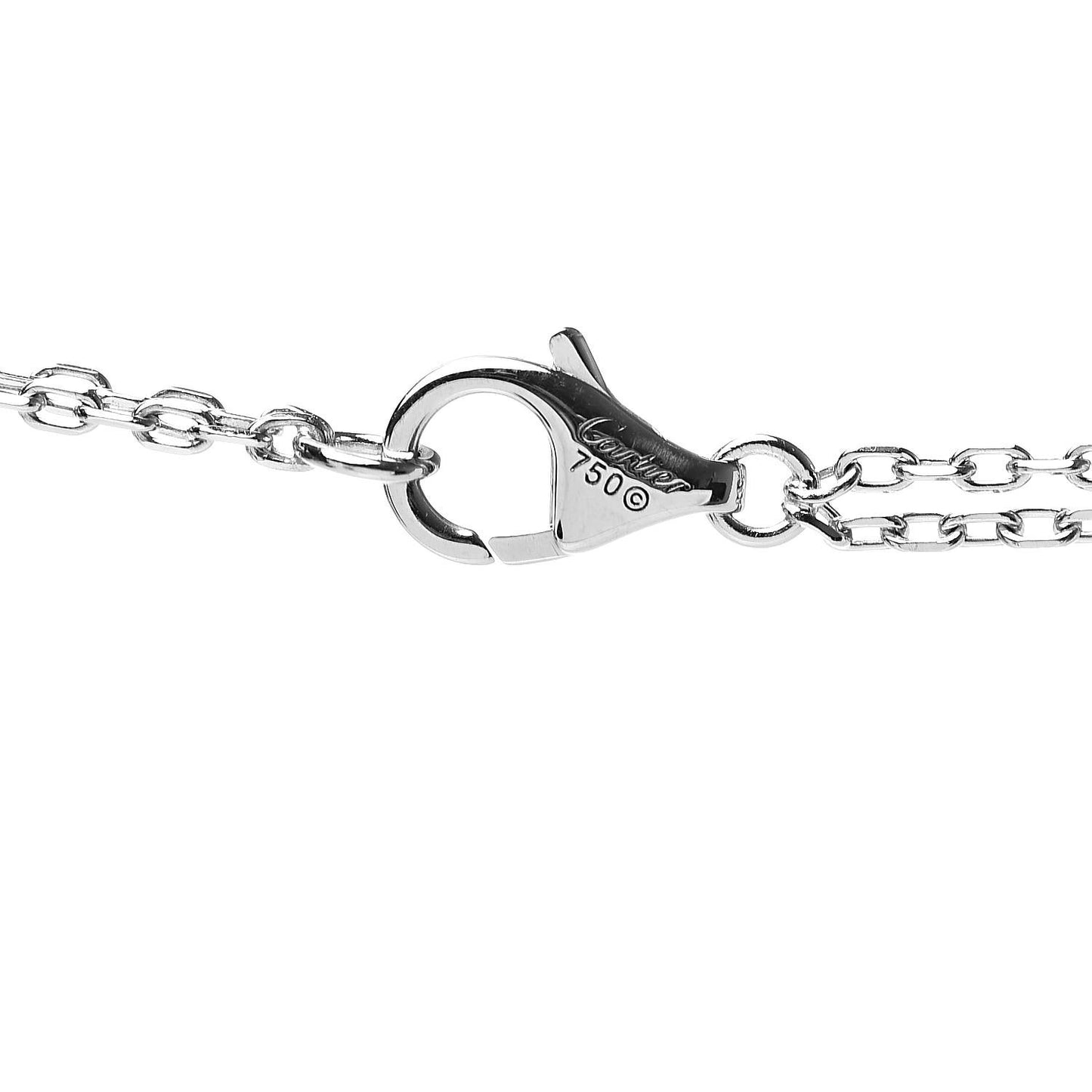 18K White Gold 2 Diamond LOVE Necklace