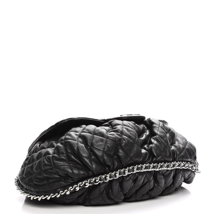 Chanel Washed Lambskin Quilted Large Chain Around Messenger Black 4 of 10