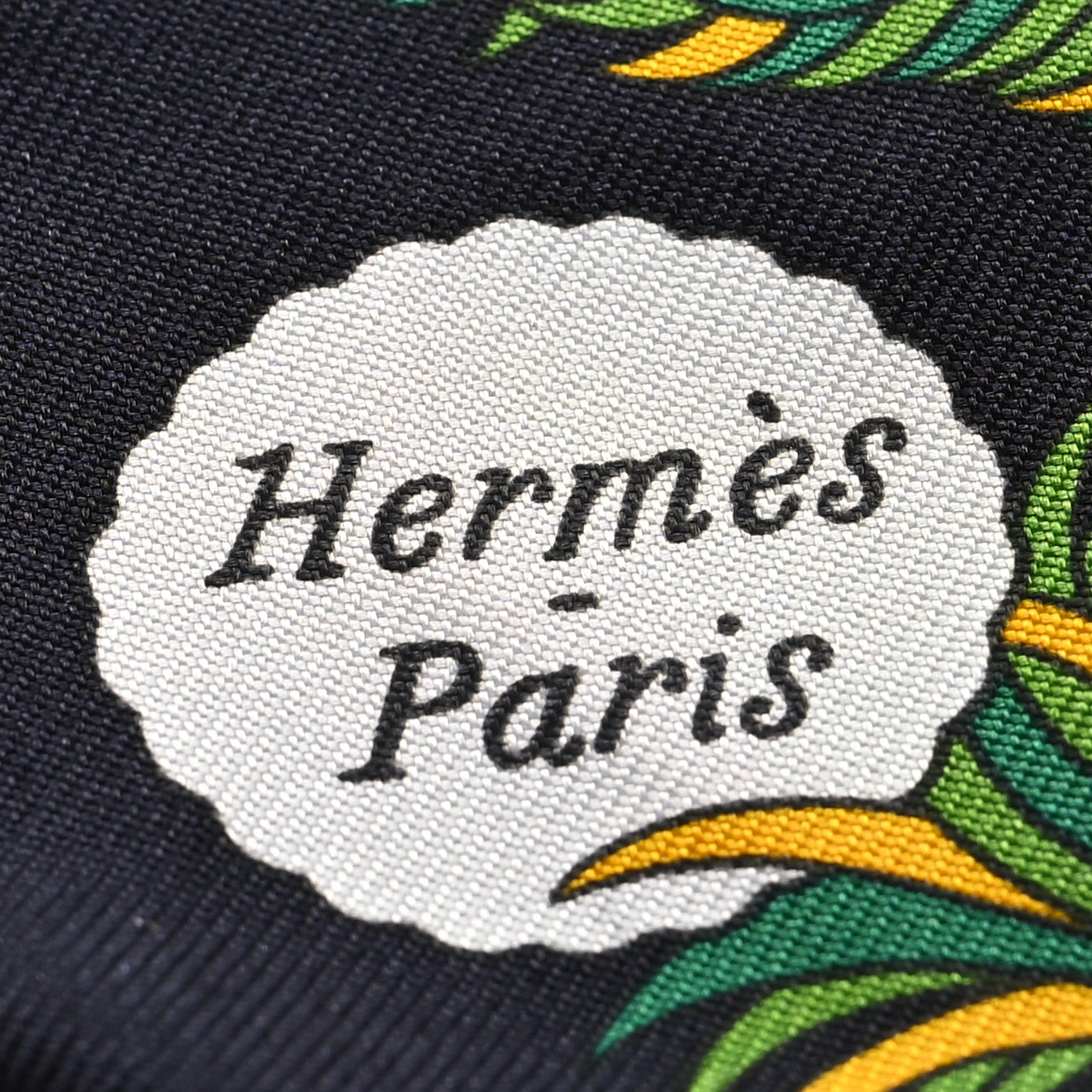 Hermes Silk De l'Ombrelle Aux Duels Sticker Twilly Black Bleu Jaune Vif 3 of 4