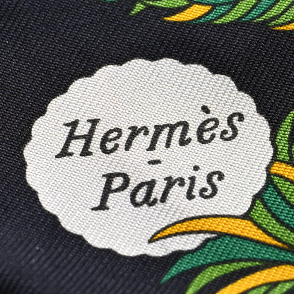 Hermes Silk De l'Ombrelle Aux Duels Sticker Twilly Black Bleu Jaune Vif 3 of 4