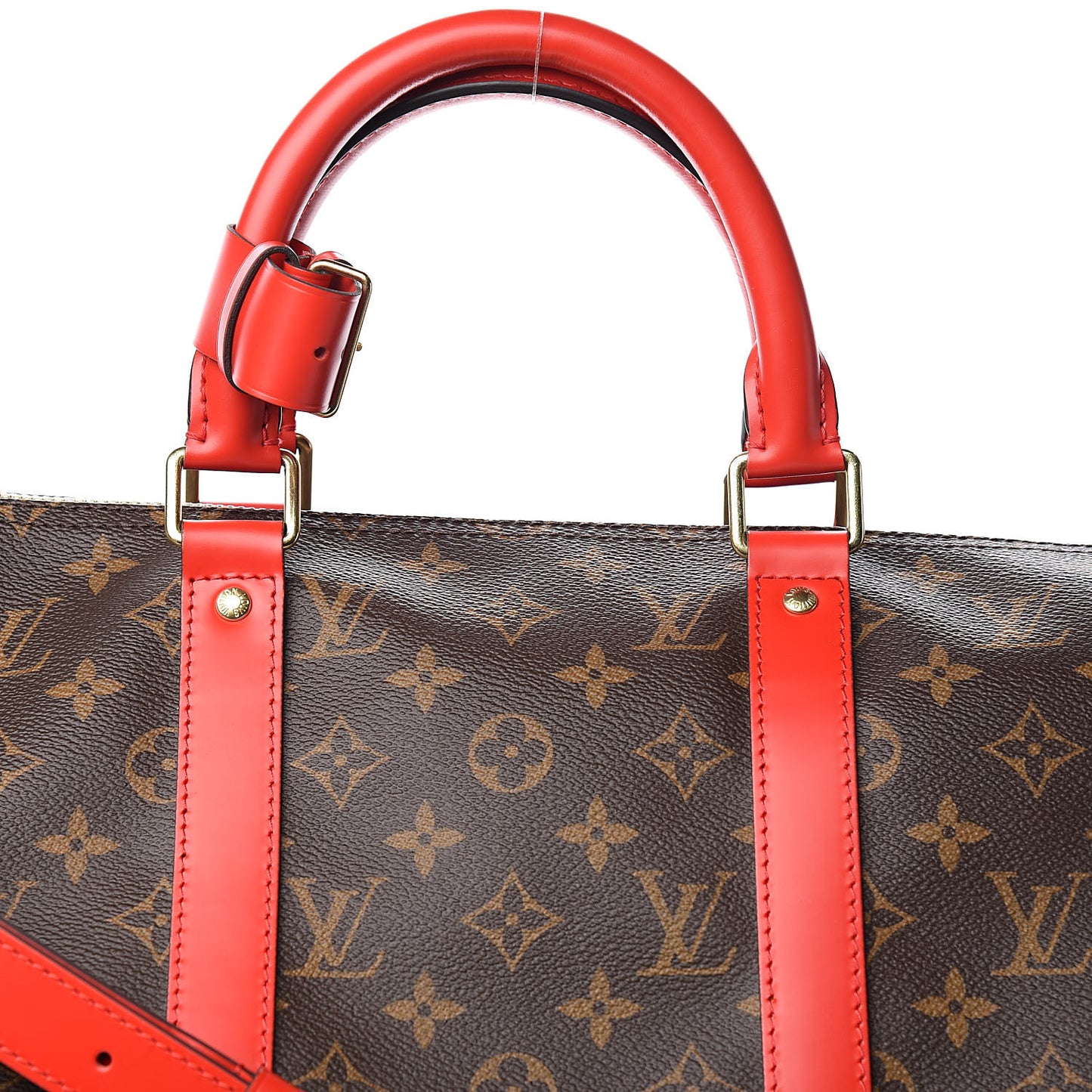 Calfskin Monogram Keepall Bandouliere 50 Coquelicot