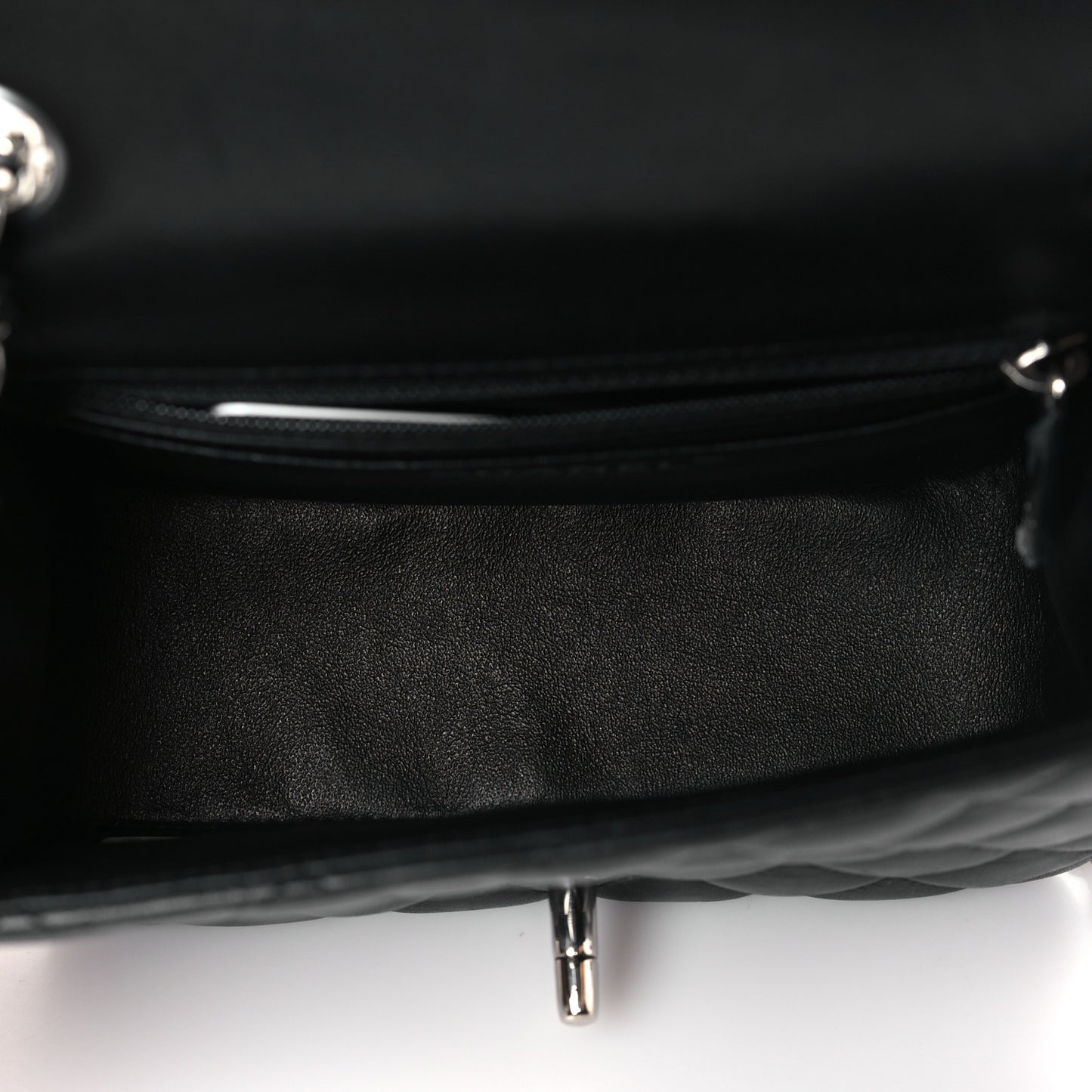 Lambskin Quilted Mini Square Flap Black